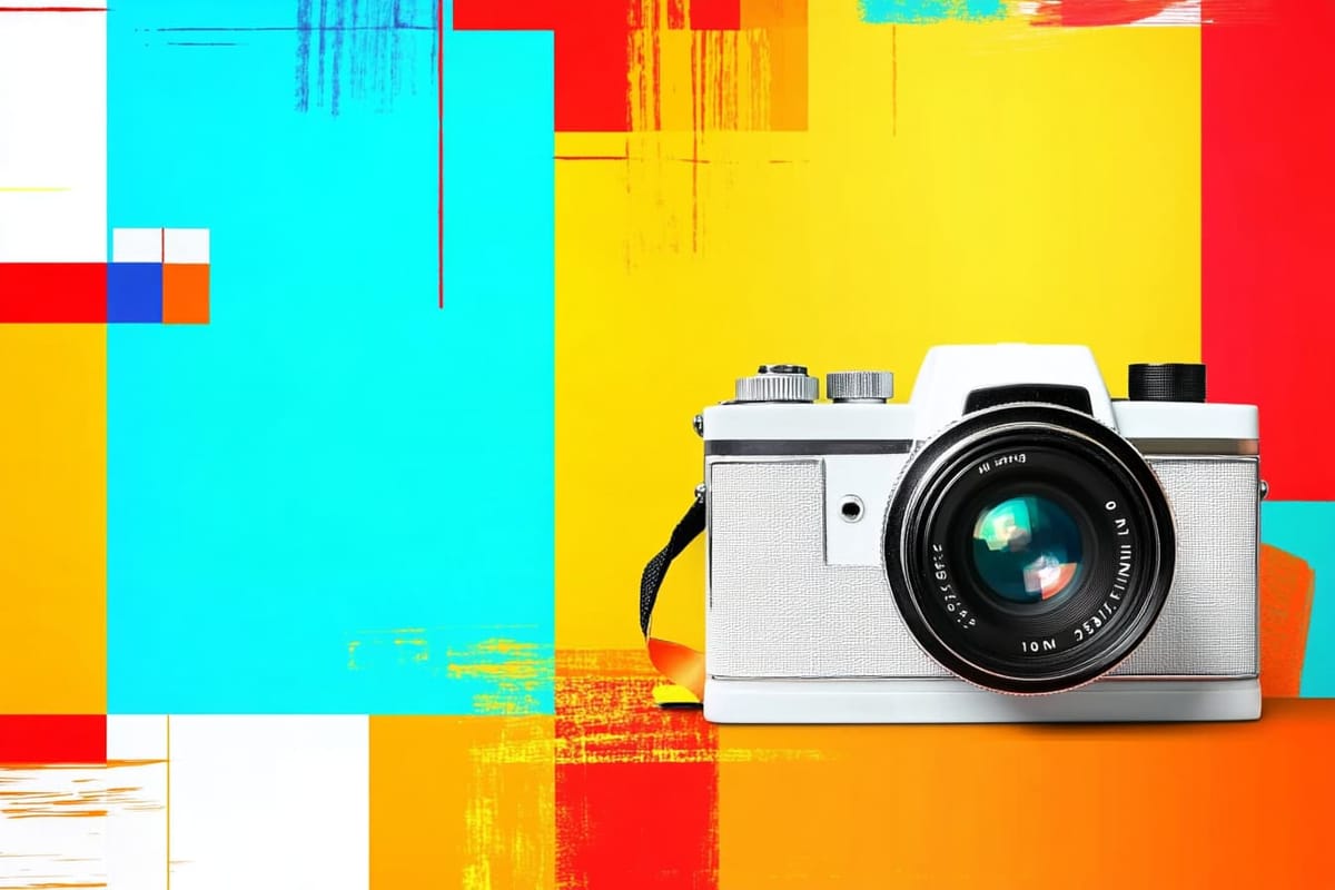 Digital illustration of an old fashioned camera