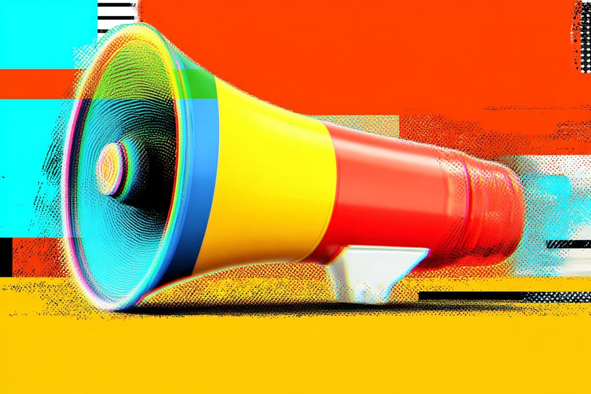 Digital illustration of a megaphone