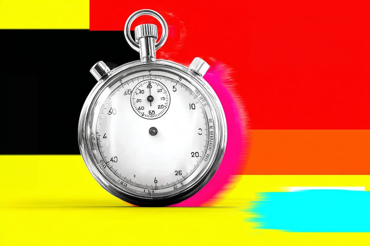 Illustration of a timer against a neon background