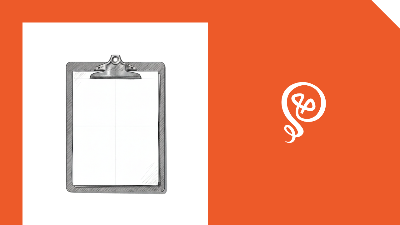 line drawing of a clipboard with the Building Solo logo