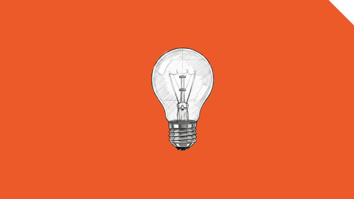 Line drawing of a light bulb