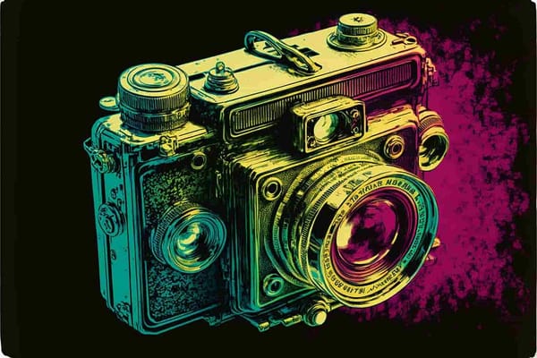 old camera, pop art