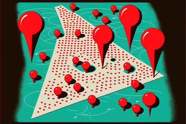 a road map with red pins in it, pop art