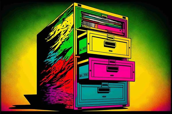 a filing cabinet, pop art