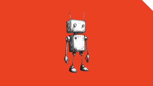 Line drawing of a robot