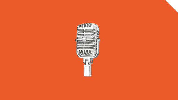 Line drawing of a microphone