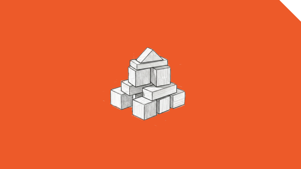 Line drawing of a child’s building blocks