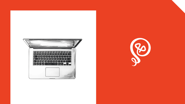 line drawing of a laptop and the Building Solo logo